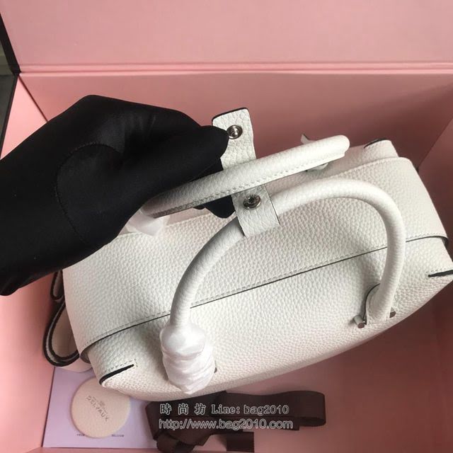 DELVAUX女包 Delvau單肩斜挎包 半手工Cool box 中號 德爾沃女手提包 手拎包 白色  fcs1194